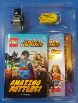 DC Super Heroes Gift Set - 3 Books, Batman Minifigure and Headlamp