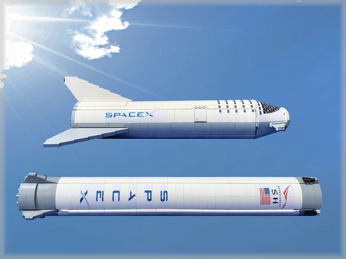 乐高ideas 太空探索技术公司BFR/星舰和超重型1:110比例