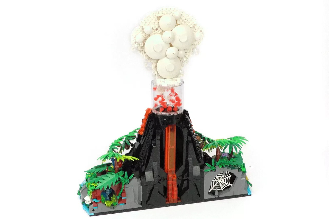 乐高ideas 工作火山——熔岩喷发！