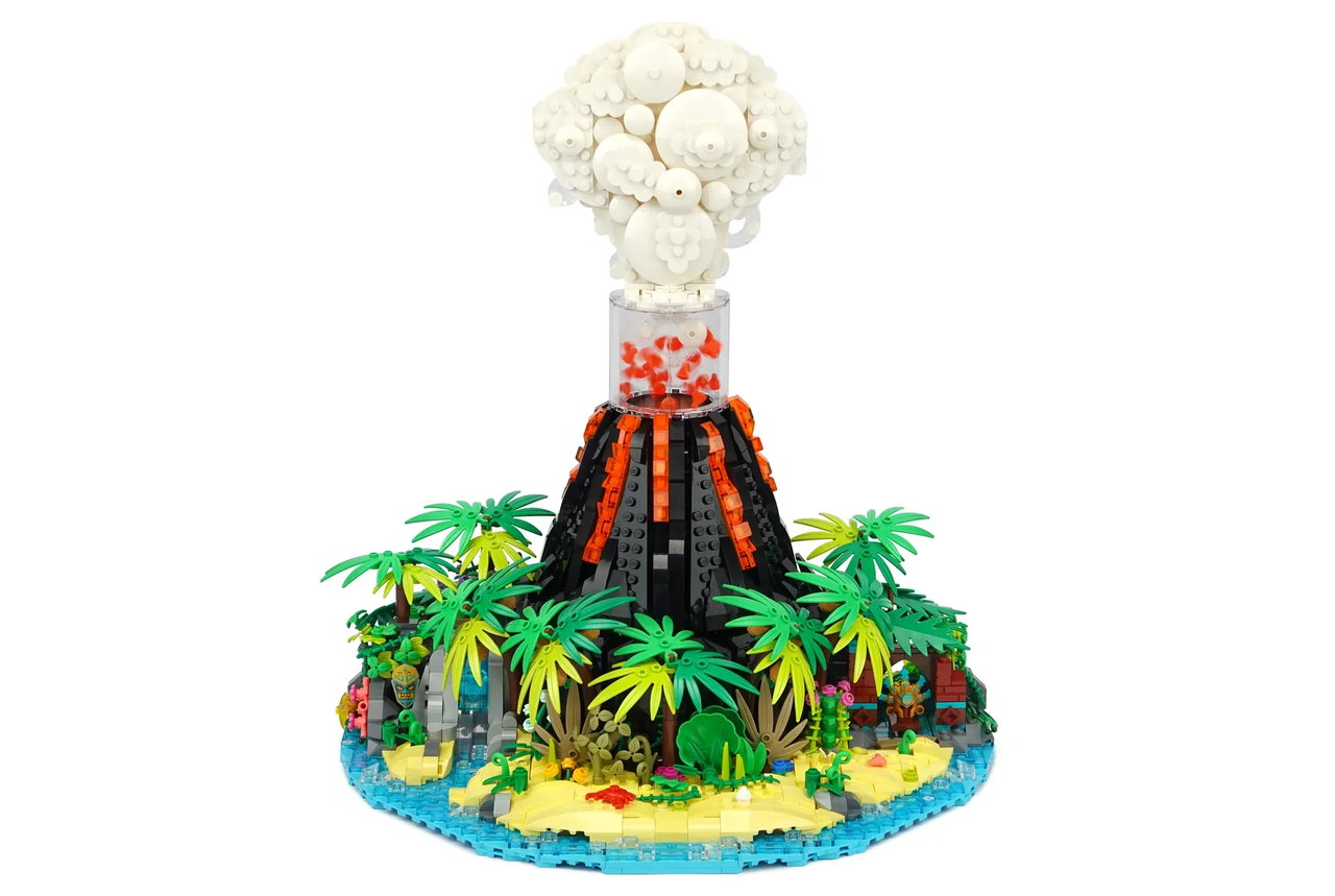 乐高ideas 工作火山——熔岩喷发！
