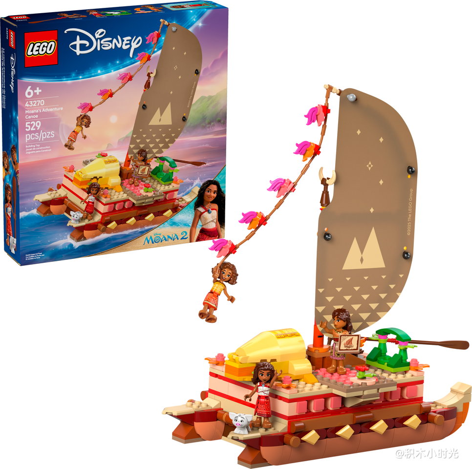 43270 Roco Moana's adventure canoe (43270) - 2025 LEGO Set Details