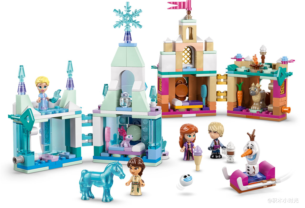 乐高 43278 迷你阿伦黛尔城堡和艾莎冰雪宫殿