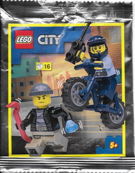 Policewoman with Bike and Crook foil pack