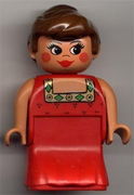 Duplo Figure, Female Lady, Red Dress, Blush, Ponytail 