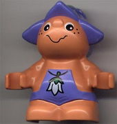 Duplo Figure Little Forest Friends, Male, Medium Violet Outfit with White Flower (Toot Bluebell) 