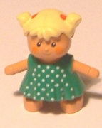 Duplo Figure Doll, Anna's Baby, Green Polka Dot Dress 