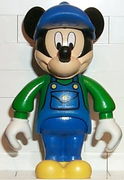 Mickey Mouse Figure with Blue Overalls, Green Sleeves, Blue Cap 