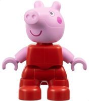 Duplo Figure Lego Ville, Peppa Pig - Red Plain Outfit (6468163)