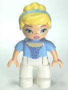 Duplo Figure Lego Ville, Disney Princess, Cinderella, Bright Light Blue Headband 