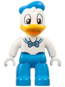 Duplo Figure Lego Ville, Donald Duck, Dark Azure Legs and Hat, White Shirt with Metallic Light Blue Bow (6438668)