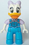 Duplo Figure Lego Ville, Daisy Duck, Lavender Bow and Shirt, Dark Azure Overalls and Legs (6438503)