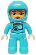 Duplo Figure Lego Ville, Astronaut Female, Medium Azure Spacesuit and Helmet (6473049)