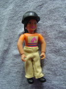 Belville Female - Girl with Black Ponytail and Orange Shirt with Tan Pants & Black Riding Helmet 