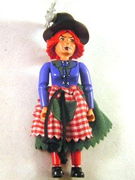 Belville Female - Witch, Black Shorts, Blue Shirt with Bones Pattern, Red Hair, Skirt, Hat with Spider 