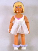 Belville Female - White Swimsuit with Dark Pink Bows Pattern, Light Yellow Hair, Skirt Short, Headband, Light Violet Bows 