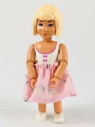 Belville Female - White Swimsuit with Dark Pink Bows Pattern, Light Yellow Hair, Light Pink Skirt with Flowers 