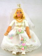 Belville Female - White Top with Green Leafy Collar Pattern, Light Yellow Hair, Skirt Long, Veil, Crown 