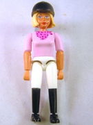 Belville Female - White Shorts, Black Boots Style, Pink Shirt with Dark Pink Pattern, Light Yellow Hair, Helmet 
