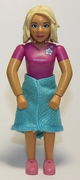 Belville Female - Magenta Top with Flowers on Shoulder Pattern, Dark Pink Shoes, Tan Hair, Skirt - Belville 