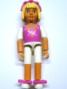 Belville Female - Girl with Dark Pink Top with White Trim and Sleeves, White Shorts, Light Yellow Hair, Headband and Bows 