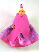 Belville Female - Girl with Dark Purple Top, Magenta Shoes and Long Light Yellow Hair, Skirt, Scarf, Crown 