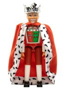 Belville Male - King with White and Red Pants, Shirt Insignia, White Hair, Cloak, Crown 