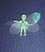 Belville Fairy - Medium Green with Stars Pattern (Millimy) - With Wings and Bow 