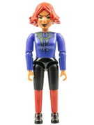 Belville Female - Witch, Black Shorts, Blue Shirt with Bones Pattern, Red Hair 