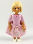 Belville Female - Pink Shorts, Pink Shirt with Necklace Pattern, Light Yellow Hair, Light Pink Skirt with Flowers 