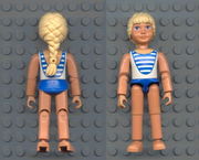 Belville Female - Laura - White/Blue Swimsuit with Blue Stripes, Long Light Yellow Hair 