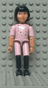 Belville Female - Pink Shorts, Black Boots Pattern, Pink Shirt with Stars, Black Hair 