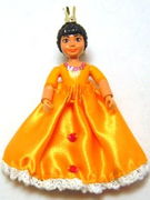 Belville Female - Orange Top with Floral Garland with Butterfly and Ribbon Pattern and Orange Skirt (Rosita) 