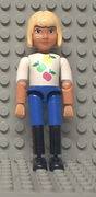Belville Female - Horse Rider, Blue Shorts, White Shirt with Apples Pattern, Light Yellow Hair #5854 
