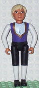 Belville Male - King - Black Pants, White Shirt, Dark Purple Vest with Gold Trim, Black Shoes, Light Yellow Hair 