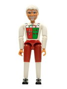 Belville Male - King with White and Red Pants, Shirt Insignia, White Hair 