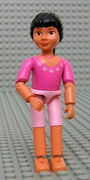 Belville Female - Dark Pink Top with Shell decoration at neckline, Pink Shorts, Black Hair 
