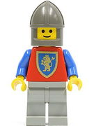 Crusader Lion - Light Gray Legs, Dark Gray Chin-Guard, Blue Plastic Cape 