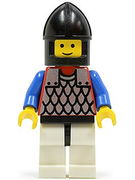 Scale Mail - Red with Blue Arms, White Legs with Black Hips, Black Chin-Guard 