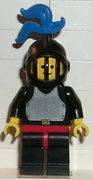 Breastplate - Black, Black Legs with Red Hips, Black Grille Helmet, Blue Plume, Black Plastic Cape 