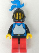 Breastplate - Blue with Black Arms, Red Legs with Black Hips, Black Grille Helmet, Blue Plume, Red Plastic Cape 