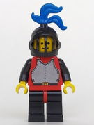 Breastplate - Red with Black Arms, Black Legs with Red Hips, Black Grille Helmet, Blue Plume 