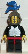 Breastplate - Black, Black Legs and Red Hips, Dark Gray Grille Helmet, Blue Plume, Black Plastic Cape 