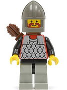 Scale Mail - Red with Black Arms, Light Gray Legs with Black Hips, Dark Gray Chin-Guard, Quiver 