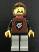 Wolfpack - Moustache, Black Arms and Light Gray legs, Brown Hood and Red Cape 