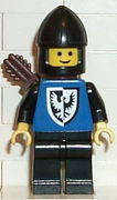 Black Falcon - Black Legs, Black Chin-Guard, Shield Bottom Round, Quiver 