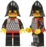 Scale Mail - Red with Black Arms, Black Legs with Red Hips, Black Neck-Protector, Black Plastic Cape 