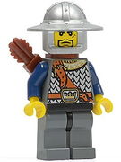 Fantasy Era - Crown Knight Scale Mail with Chest Strap, Helmet with Broad Brim, 3 Spots under Left Eye, Quiver 
