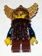 Fantasy Era - Dwarf, Dark Brown Beard, Metallic Gold Helmet with Wings, Dark Blue Arms, Dual Sided Head 