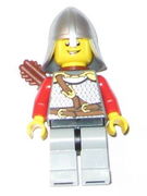 Kingdoms - Lion Knight Scale Mail with Chest Strap and Belt, Helmet with Neck Protector, Quiver, Open Grin 