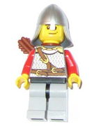 Kingdoms - Lion Knight Scale Mail with Chest Strap and Belt, Helmet with Neck Protector, Quiver, Smirk and Stubble Beard 